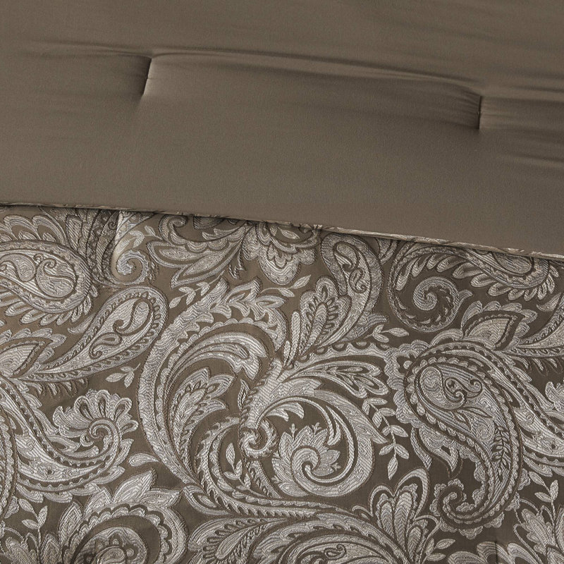 Aubrey Paisley 12-Piece Cal King Comforter Set with 100% Cotton Bed Sheets, Cal. King Comforter + 11 Additional Pieces