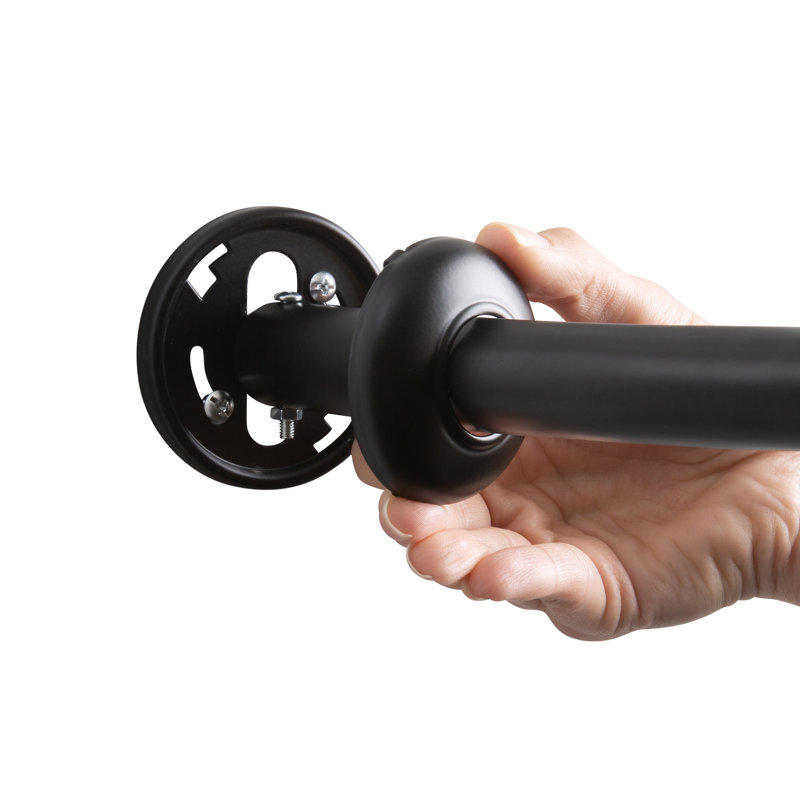 Matte Black Curved Wall Mounted Shower Rod 72"