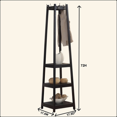 Vassen Coat Rack W/ 3-Tier Storage Shelves by Ebern Designs
