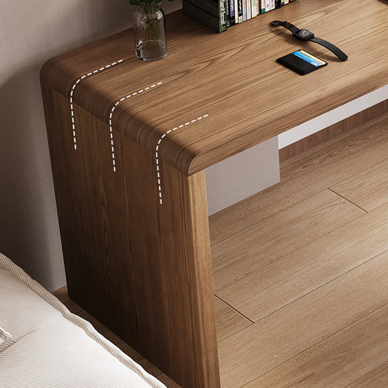 Bureau rectangulaire brun en bois massif, 29.53" H x 62.99" W x 23.62" D
