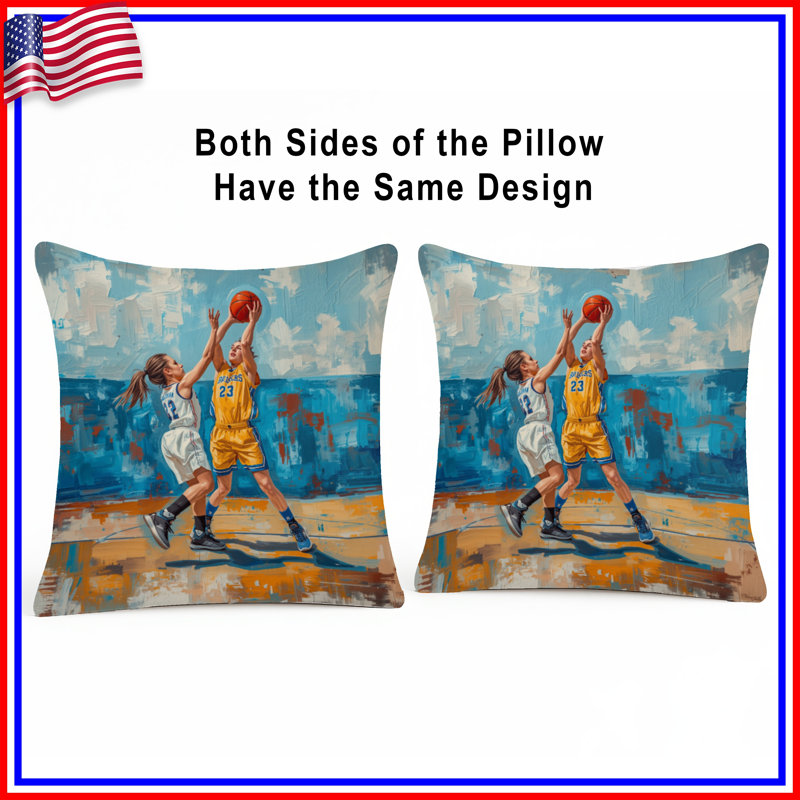Coussins décoratifs Basketball Game Action, 26 po x 26 po