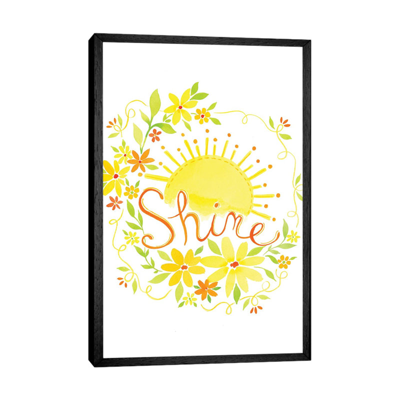 Shine Sun 1 Piece Painting on Canvas, 101.6cm H x 66.04cm W x 3.81cm D, Black Floater Framed