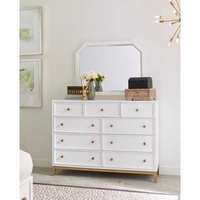 Commode double 9 tiroirs avec miroir Braylah