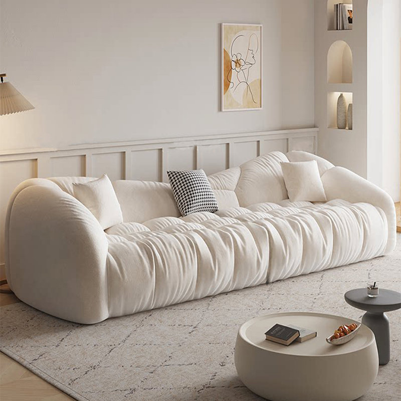 Coussin modulaire beige en polyester, Beige, 28.35" H x 86.61" W x 41.34" D