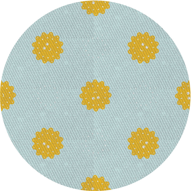 Bleu Tapis décoratif East Village, Rond 3 pi