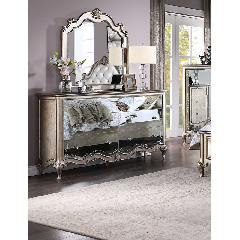 Commode 7 tiroirs avec miroir Khiandra
