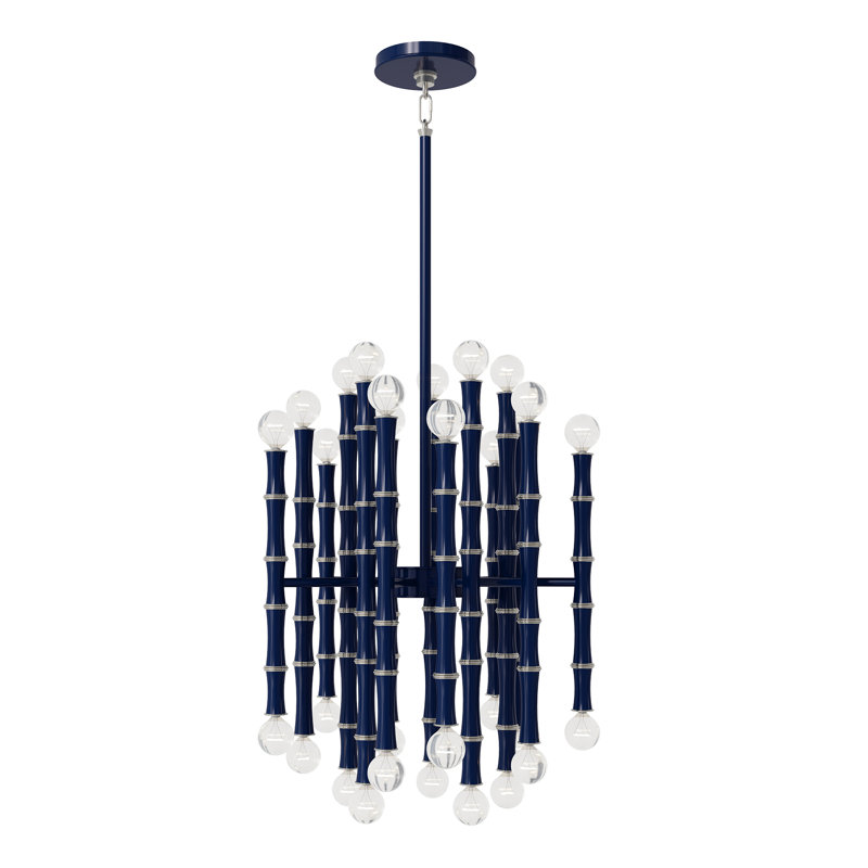 Lustre 30 lumières Kane, Fumé mat / nickel poli