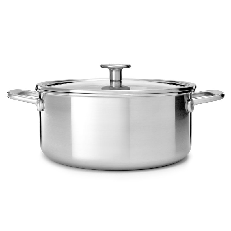 KitchenAid Multi-Ply Stainless Steel Litre Casserole with Lid, 3.11 L, 20 cm