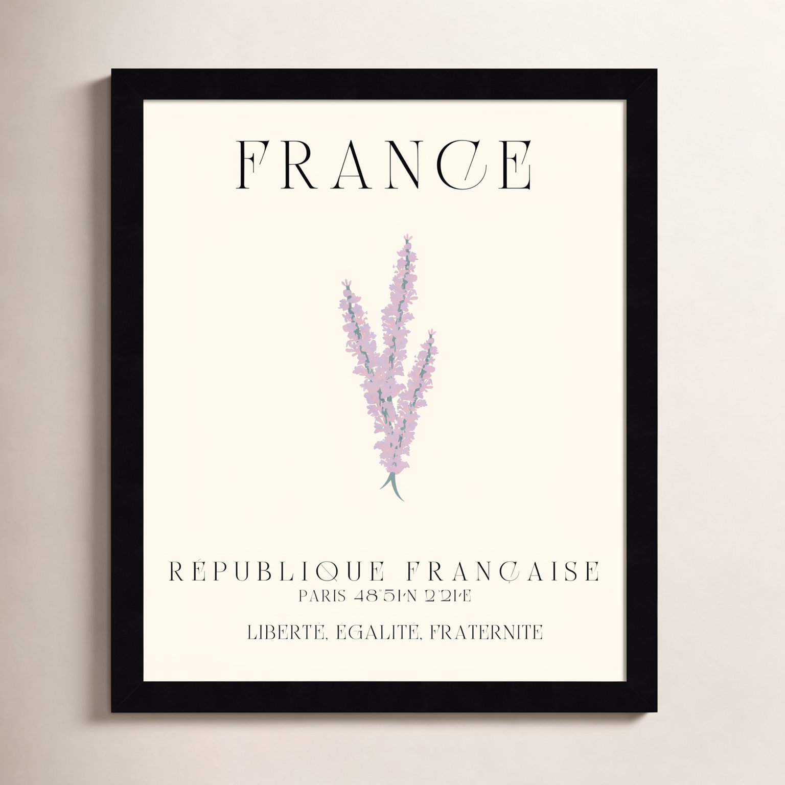 Mirando "France Travel Poster" Print, 14" W x 17" H x 1" D, Black Framed