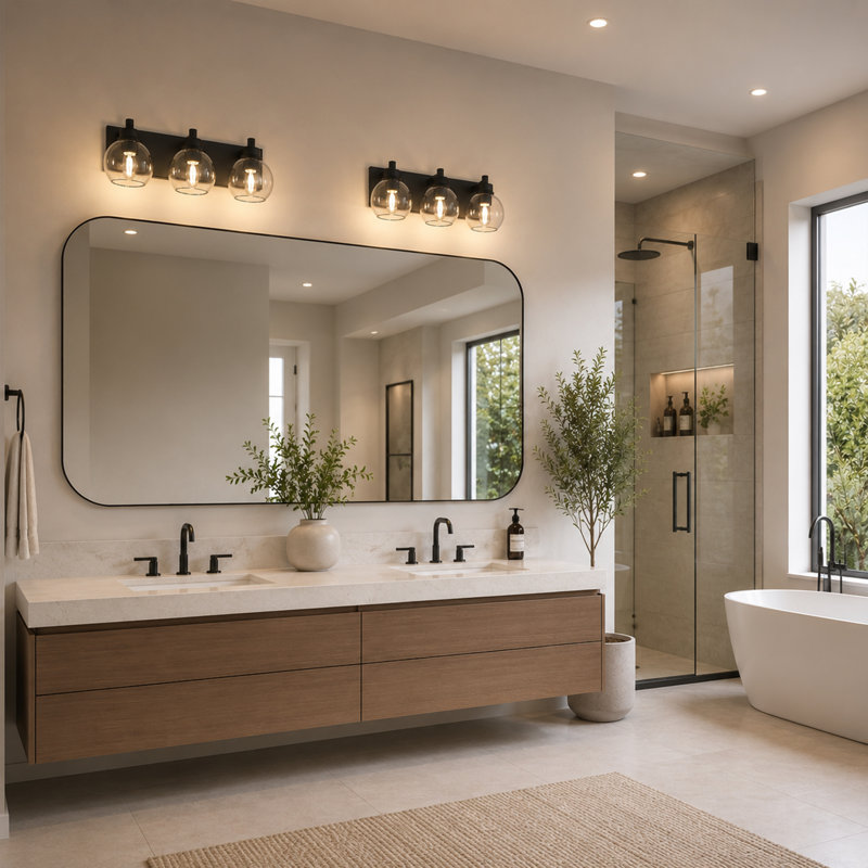 Applique murale moderne à 3 lumières de 18 pouces pour salle de bain