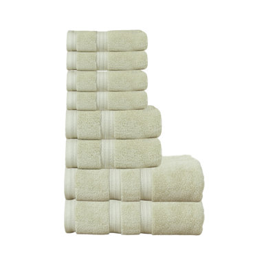 Elegance Essentials 550GSM 100% Cotton Zero Twist Bath Towel Set(2 Bath, 2 Hand Towel & 4 Washcloth)