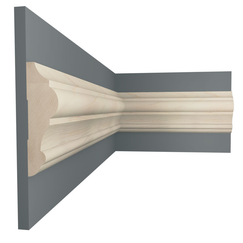 WM397 1"D x 3 1/2"W x 96"L Solid Wood Stain Chair Rail Moulding, Maple