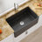 30" L x 18" W Fireclay Apron Front Farmhouse Sink for Kitchen & Laundry, Single Bowl Black Farm Sink, Included 2 Custom Accessories-110500101