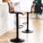 Lolar Swivel Bar Stools Set, Counter Height Bar Stools with Back, Adjustable Bar Stools 24" to 32", Faux Leather Bar Stools for Kitchen Island-1002076745-1002076741