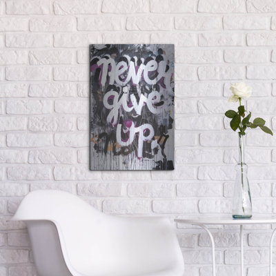 Art mural en métal luxueux «Never donner» par Kent Youngstrom, 16 po x 24 po
