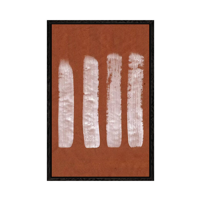 Cocoa Brush Strokes - Painting on Canvas, 66.04cm H x 45.72cm W x 3.81cm D, Black Framed