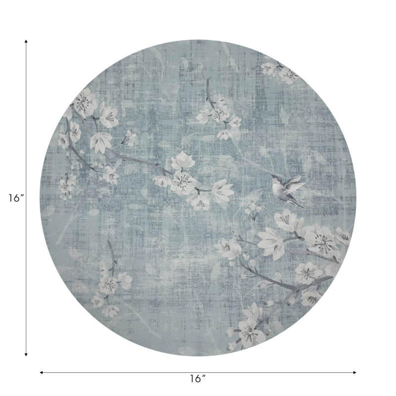 Blossom Fantasia Pebble 16" Vinyl Placemat, Sky