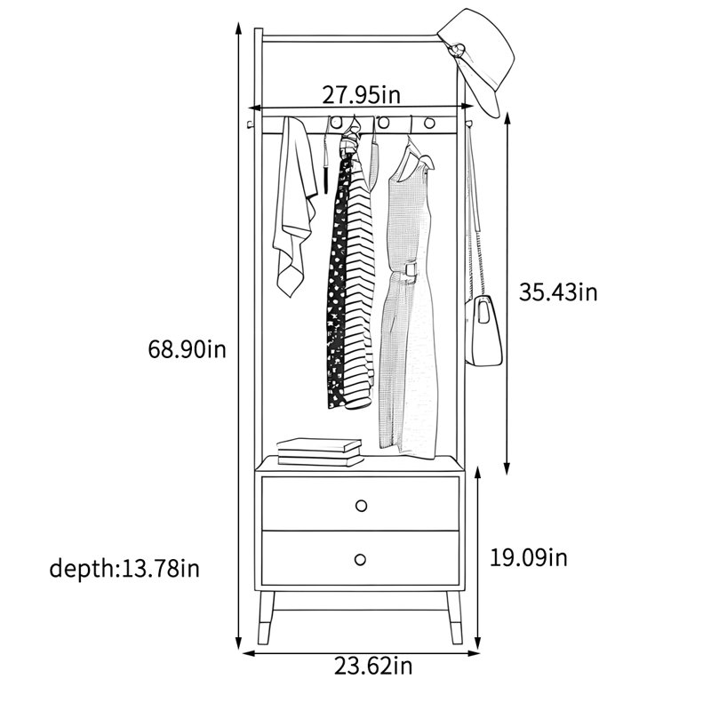 Coat Rack Multi-Layer Open Storage Stainless Steel