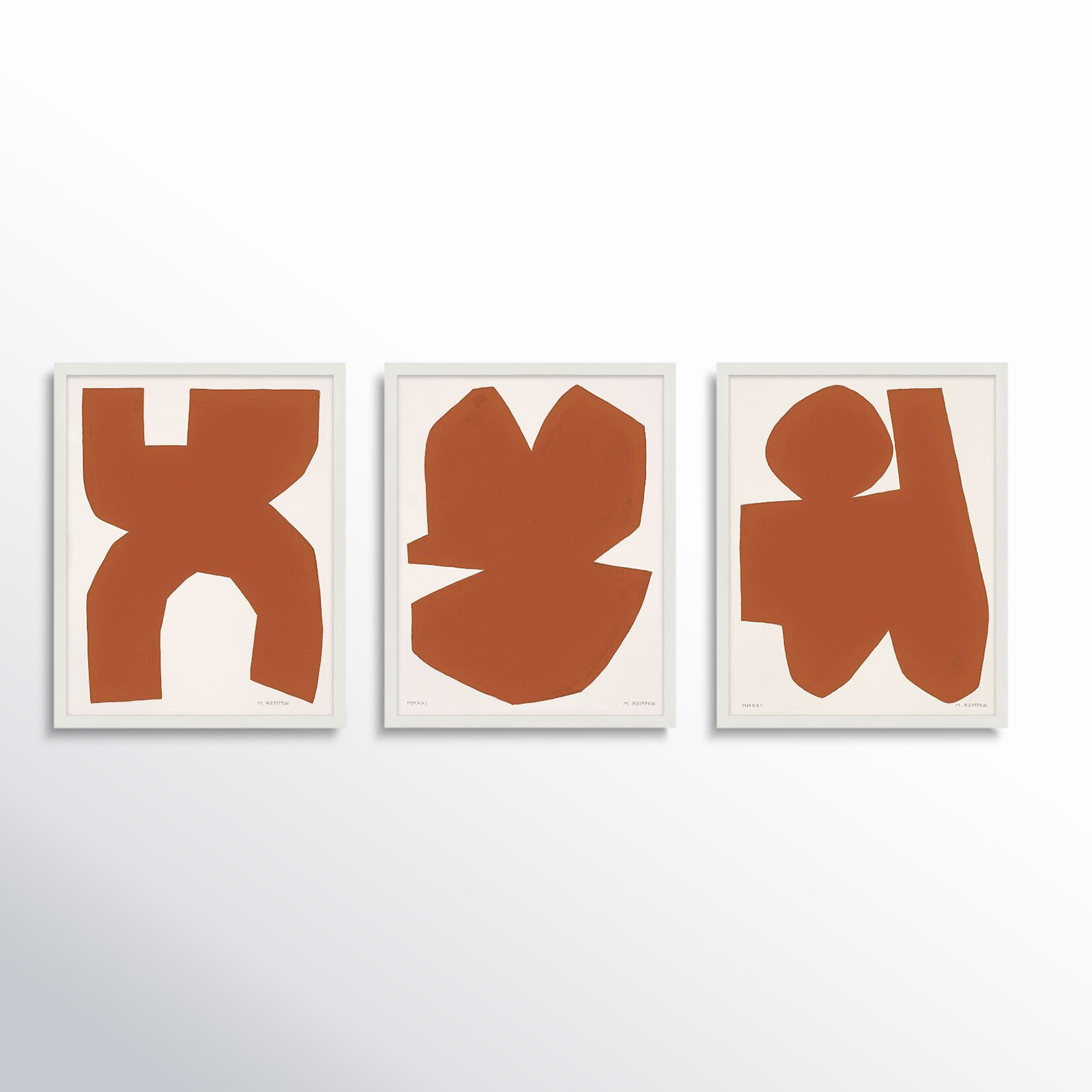 Terra Cotta "Terra Cotta" 3-Piece Print Set, 20'' H x 16'' W, White