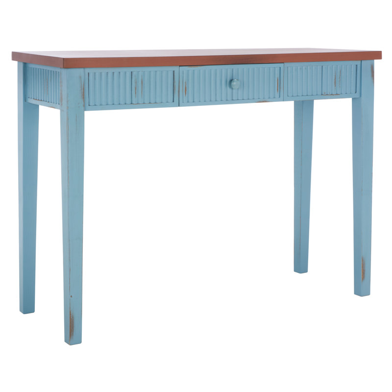 43.25'' Console Table, Blue/Oak, Blue