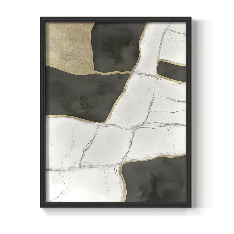 "Abstract", reproduction encadrée prête à être suspendue, H 14 po x l 11 po, Noir