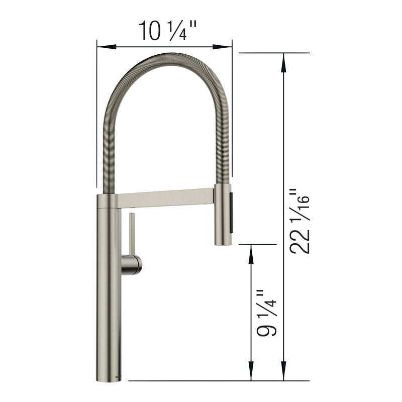 Robinet de cuisine à double jet Culina II Semi-Pro - Platine satiné, Satin platine