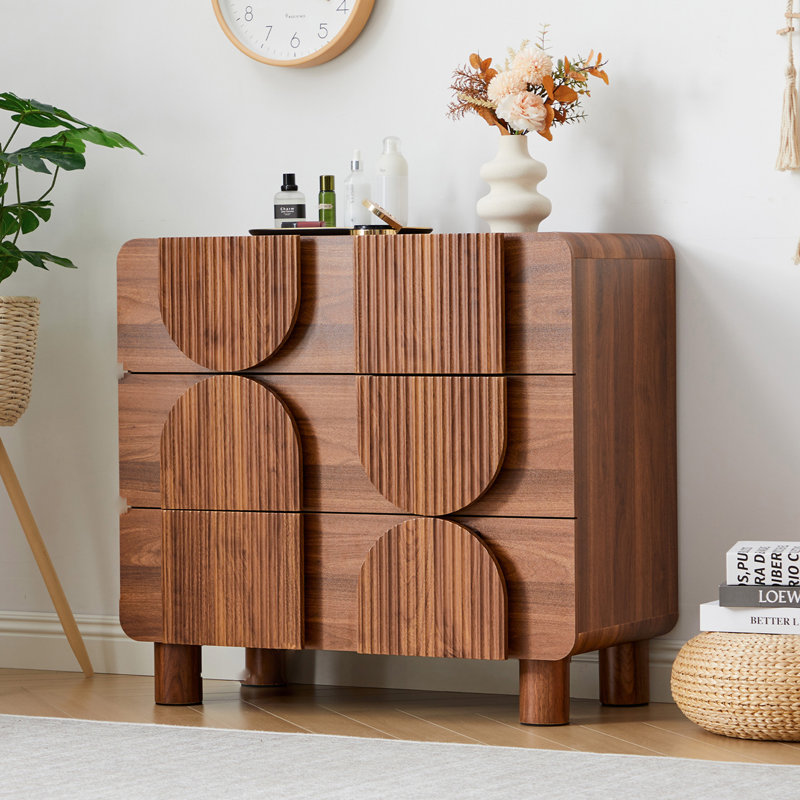 Commode moulée à 3 tiroirs (l 31,5 po), Brun