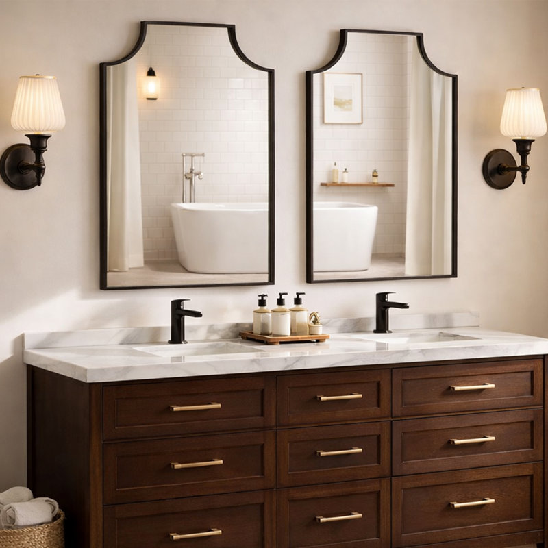 Miroir de salle de bain en métal