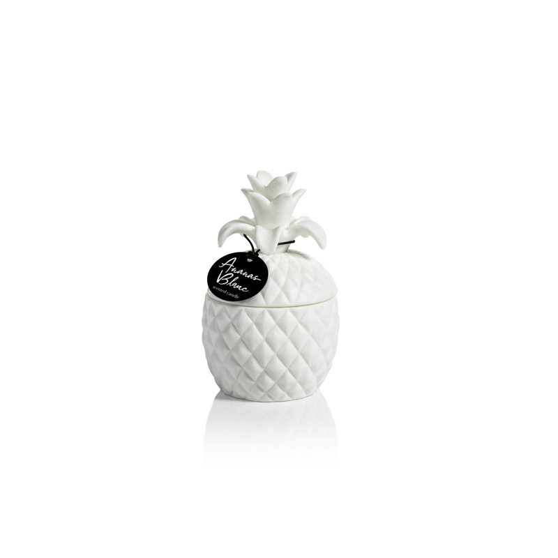 Bougie parfumée Ananas Blanc, H 5,5 po x l 3,5 po x P 3,5 po
