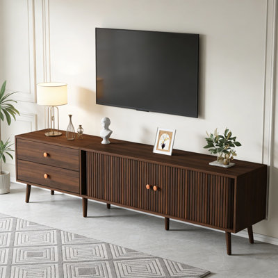 Unfinished TV Stand for TVs up to 78" with Fireplace Included