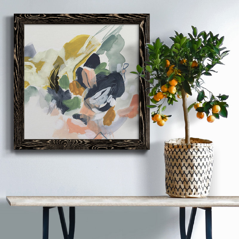 Toile encadrée «Premium Notation» de couleur notée I - prête à être accrochée, Cadre noir, H 35,5 po x l 35,5 po x P 1,5 po