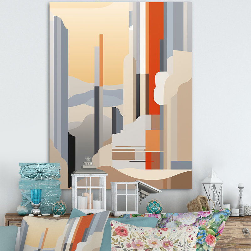 Canyon de Stijl inspiré Lansdcape II, Toile tendue, H 44 po x l 34 po x P 1,5 po