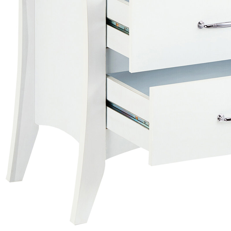 Table de chevet blanche avec deux tiroirs pour la chambre 2 dans un intérieur élégant