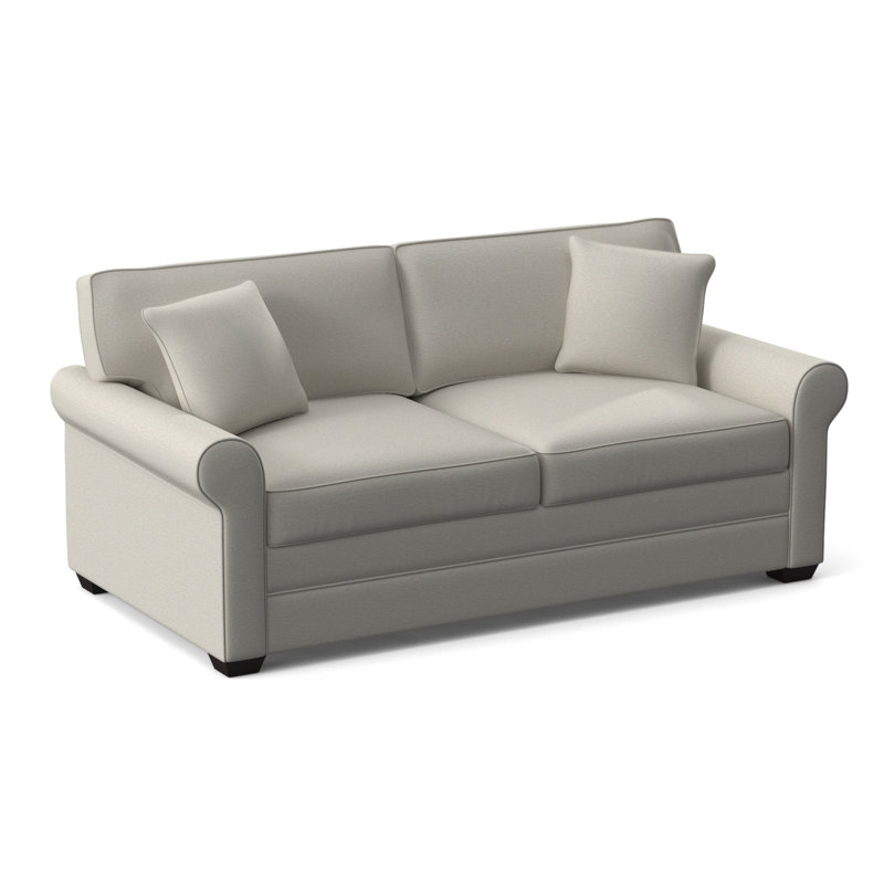 Bedford Upholstered 79'' Sofa, Black Finish, White Performance Fabric; 0851-94