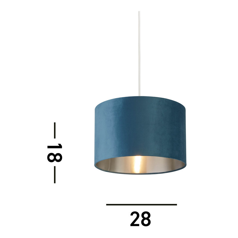 Drum Velvet, 18cm H x 28cm W x 28cm D, Teal