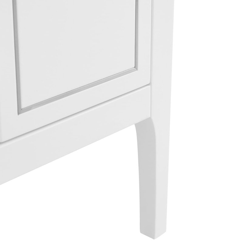 Province 24" Freestanding Standard Single Bathroom Vanity with Top, White/Silver, Brushed Nickel