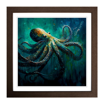 Octopus Palette Knife Painting - Framed Print