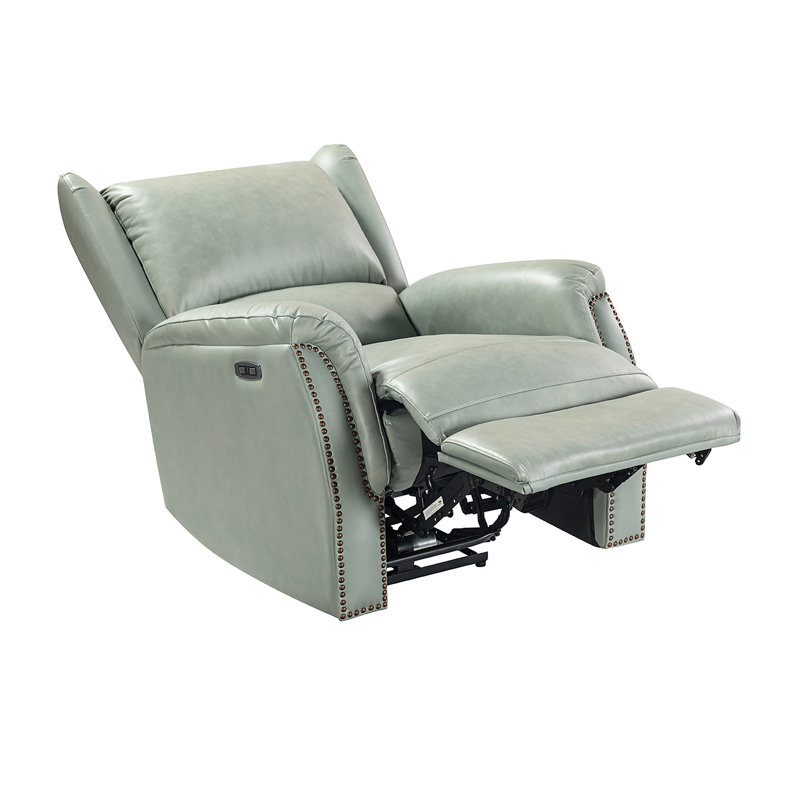 Fauteuil inclinable électrique en cuir véritable Domingo, gris
