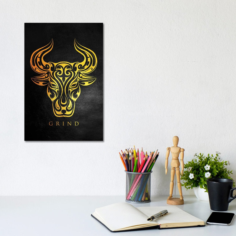 Oxen Grind by Adrian Baldovino - Wrapped Canvas Print, 20.32 cm H x 30.48 cm W