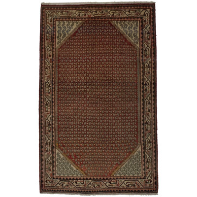 Henriane One-of-a-Kind Rectangle 4'1" X 6'1 1980s Wool Area Rug in Red