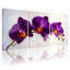 Ensemble de 3 tableaux muraux sur toile à motif floral d'orchidées violettes-307636050
