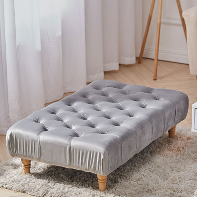 Gaudreau 90Cm Wide Velvet Tufted Rectangle Ottoman