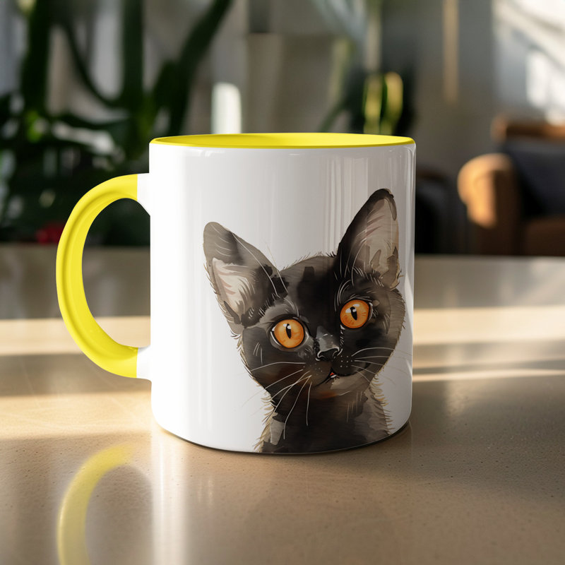 Ceramic Coffee Mug, 1, Yellow