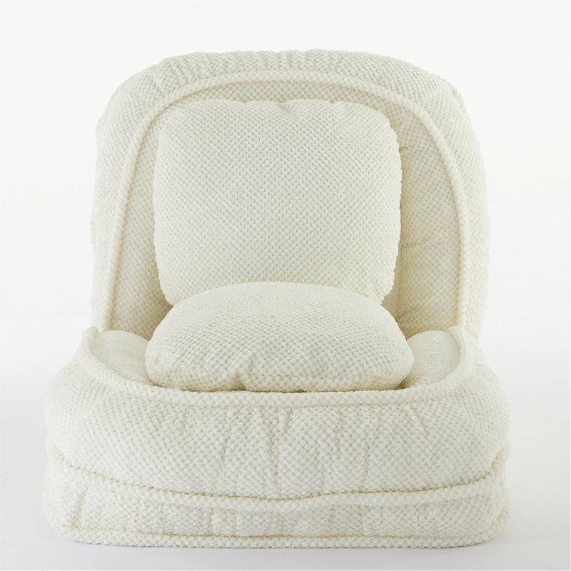 Lazy Sofa Couch ,5 Adjustable Position,Sit,Sleep,Fold,Suit To Put In Bedroom, Living Room ,Space Saving Design, White 