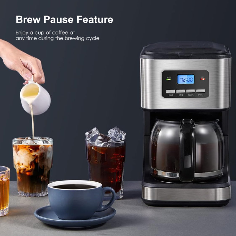 Coffee Maker, Filter Coffee Machine with Timer, 1.5L Programmable Drip Coffee Maker, 40min Keep Warm & Anti-Drip System, Reusable Filter, Fast Brewing Technology, 900W (Coffee Maker)
