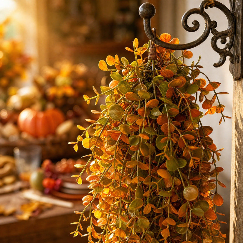 Couronne de fleurs artificielle d'automne