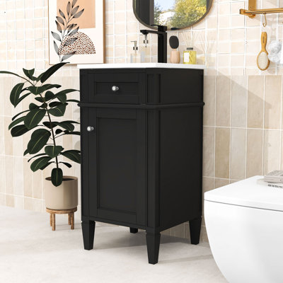 Sleek Freestanding Bathroom Vanity with Integrated Ceramic Sink, Soft-Close Door and Spacious Storage