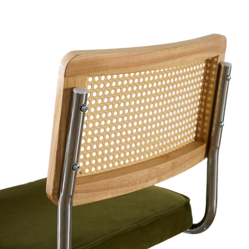 Chaises de salle à manger rembourrées Barnali, Vert olive