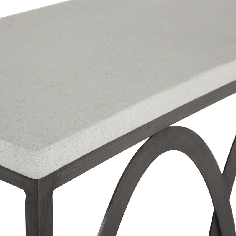 Ella Outdoor Buffet and Console Table, Charcoal/Travertine Superstone