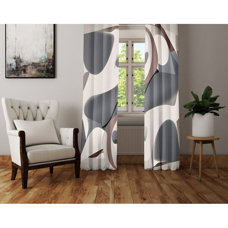 Paire de rideaux semi-transparents en polyester Mehtap, L 20 po x L 82 po